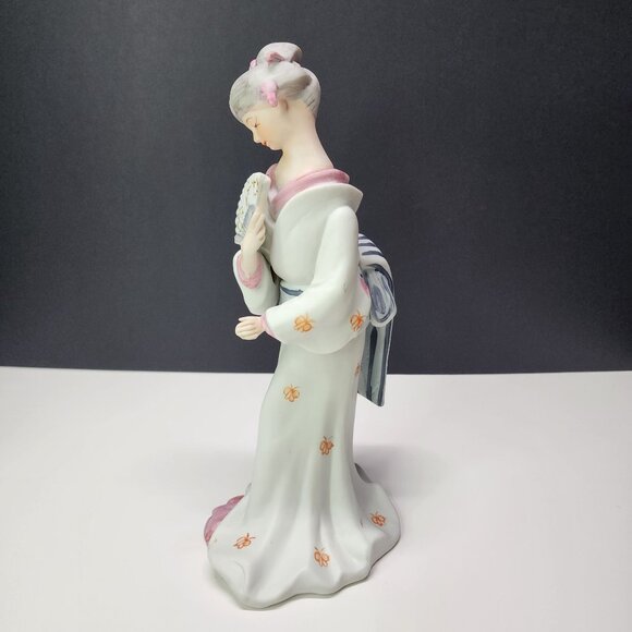 Vintage Ardco Bisque Porcelain Geisha Girl Figurine Hand Painted 9'' Taiwan - Picture 4 of 9
